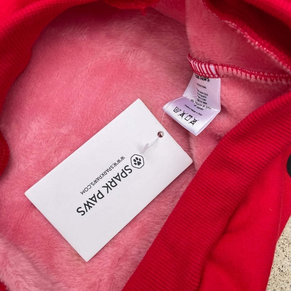 NEW WITH TAGS!! Spark Paws, Dog Size Large, Red, Fleece Hoodie - Picture 3 of 12